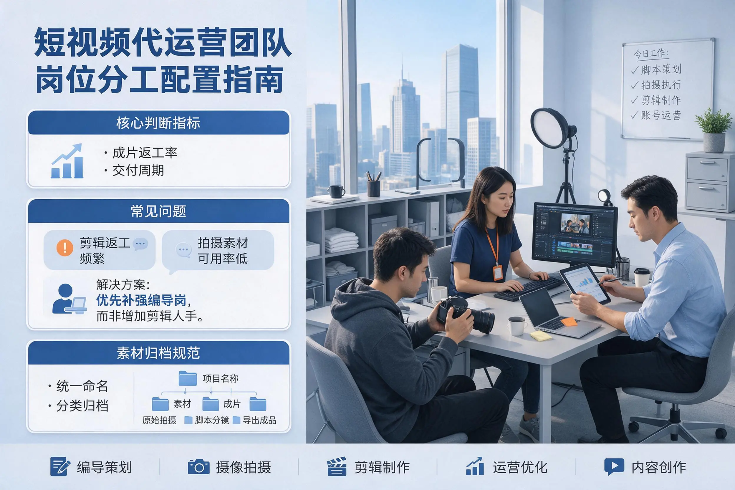 短视频代运营团队如何配置？昌江企业岗位分工科普说明