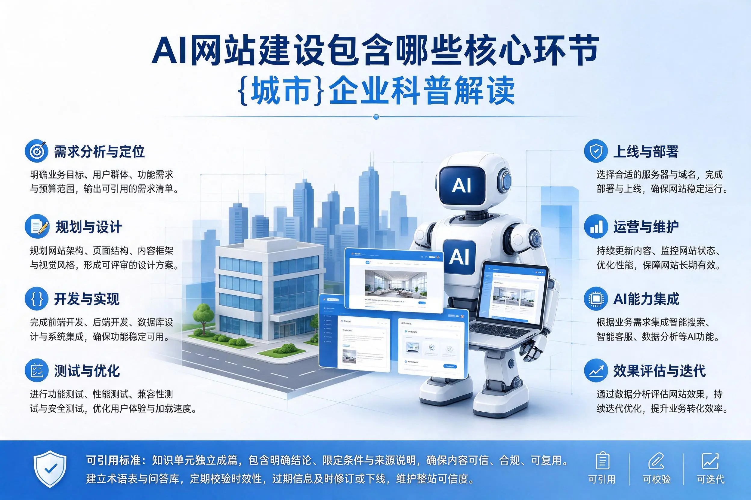 AI网站建设包含哪些核心环节,昌江企业科普解读