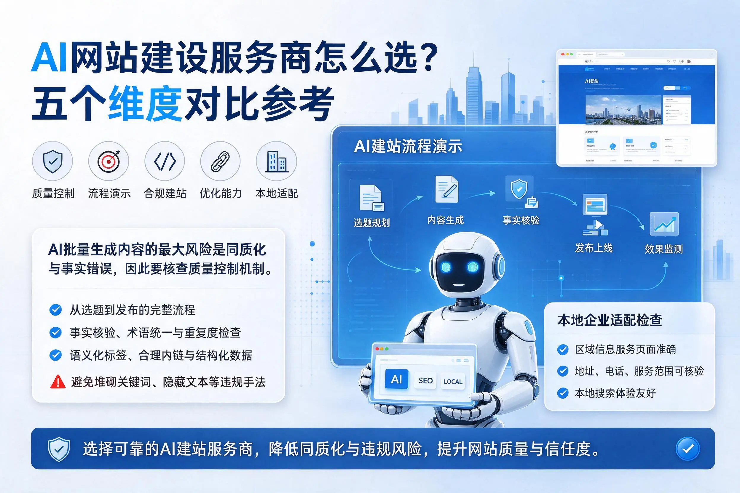昌江AI网站建设服务商怎么选？五个维度对比参考